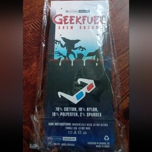 Gremlins X-mas Mens 10-13 Geekfuel Crew Socks New